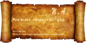 Markusz Anasztázia névjegykártya